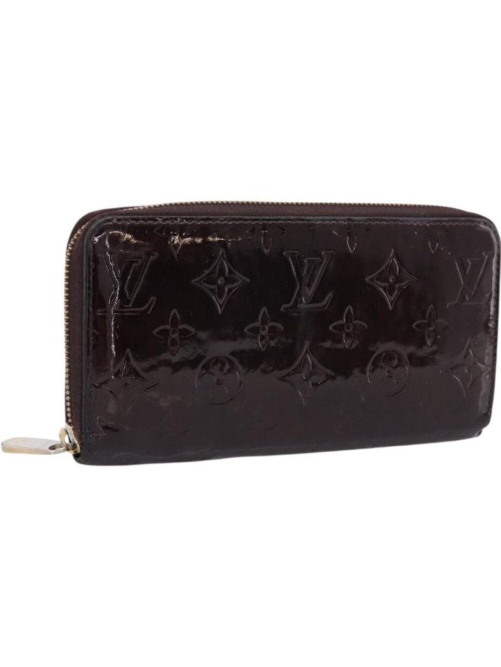 LOUIS VUITTON Monogram Vernis Zippy Wallet Amarante M93522